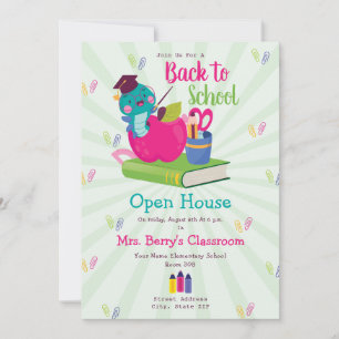 Cute Back to School Open House Back To School Invitation