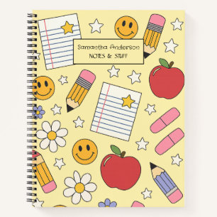 Cute Back to School Pattern School Supplies Notebook