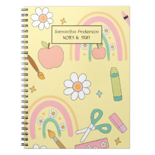Cute Back to School Pattern School Supplies Notebook
