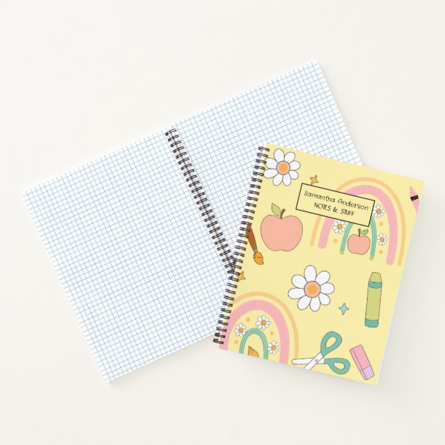 Cute Back to School Pattern |  School Supplies  Notebook (Inside)