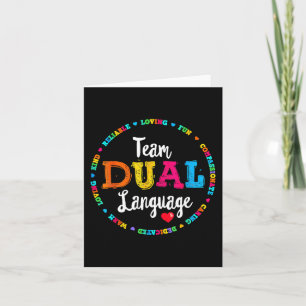 Cute Back To School Squad Team Dual Language Teach Card