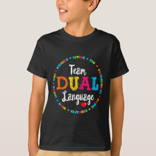 Cute Back To School Squad Team Dual Language Teach T-Shirt
