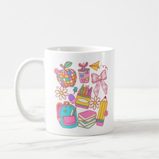 🎒📚✨ Cute Back To School Supplies Coffee Mug (Left)