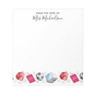 Cute Back to School Supplies Teacher Notepad