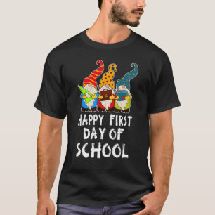 Cute Back to School Teacher Gnome Happy First Day  T-Shirt