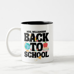 Cute Back To School Teacher Two-Tone Coffee Mug