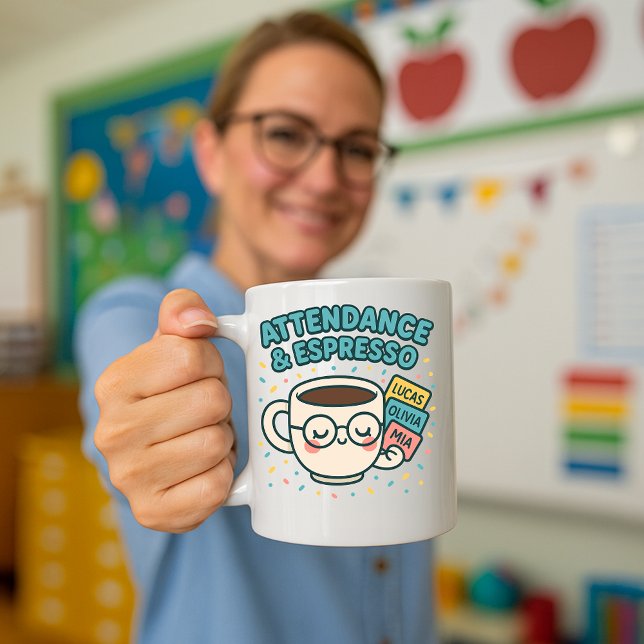 Cute Back-to-School Teachers Mug, Attendance  Coffee Mug (Creator Uploaded)