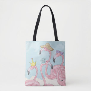 Cute background with flamingos. Summer background  Tote Bag