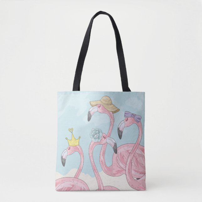 Cute background with flamingos. Summer background  Tote Bag (Front)