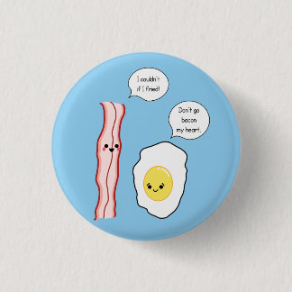 Cute Bacon and Egg Cartoon 3 Cm Round Badge