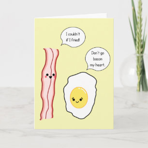 Cute Bacon and Egg Cartoon Card