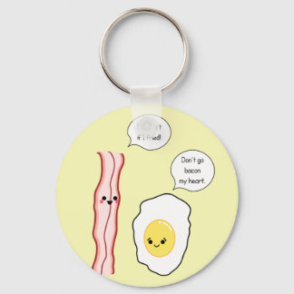 Cute Bacon and Egg Cartoon Key Ring