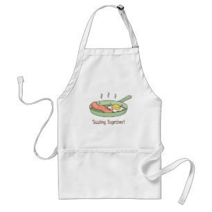 Cute Bacon and Egg Sizzling Together Funny Vday Standard Apron