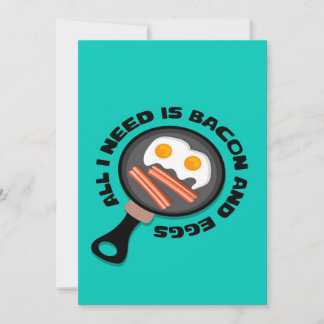 Cute Bacon and eggs | Funny Canvas  Holiday Card
