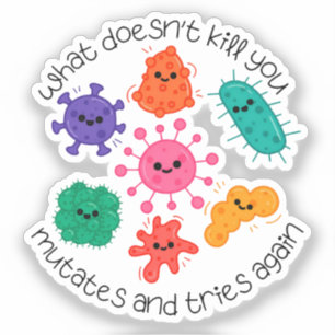Cute Bacteria Science Lab Sticker for Microbiology
