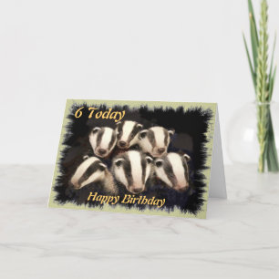 Cute Badger Cubs Card