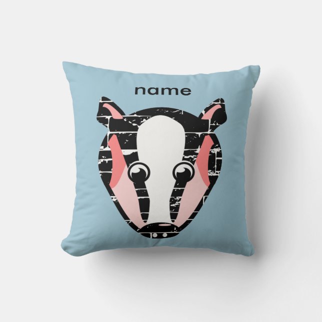 Cute Badger Face Cushion (Front)