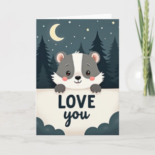 Cute Badger Love You Card