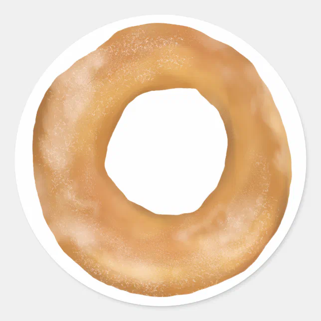 Bagel Sticker Design Cute “BAGEL” Hand painted Classic Round Sticker | Zazzle