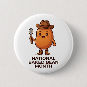 Cute Baked Bean Cowboy 6 Cm Round Badge