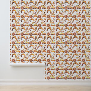 Cute baked bread tiled pattern wallpaper