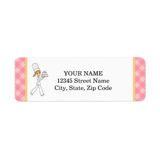 Cute Baker Address Label Personalised