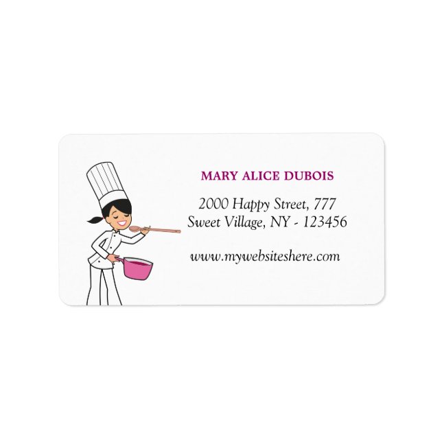 Cute Baker Girl Address Label (Front)