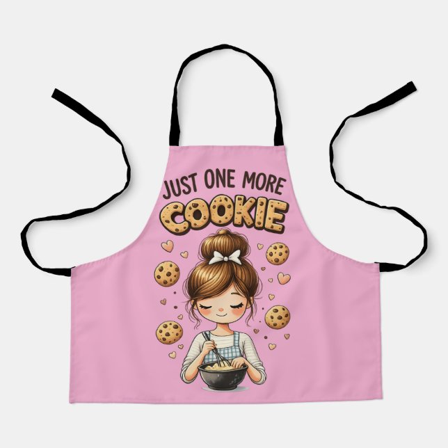 Cute Baker Girl Just One More Cookie Apron (Front)