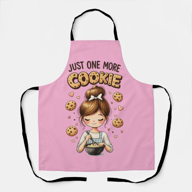 Cute Baker Girl Just One More Cookie Apron (Front)
