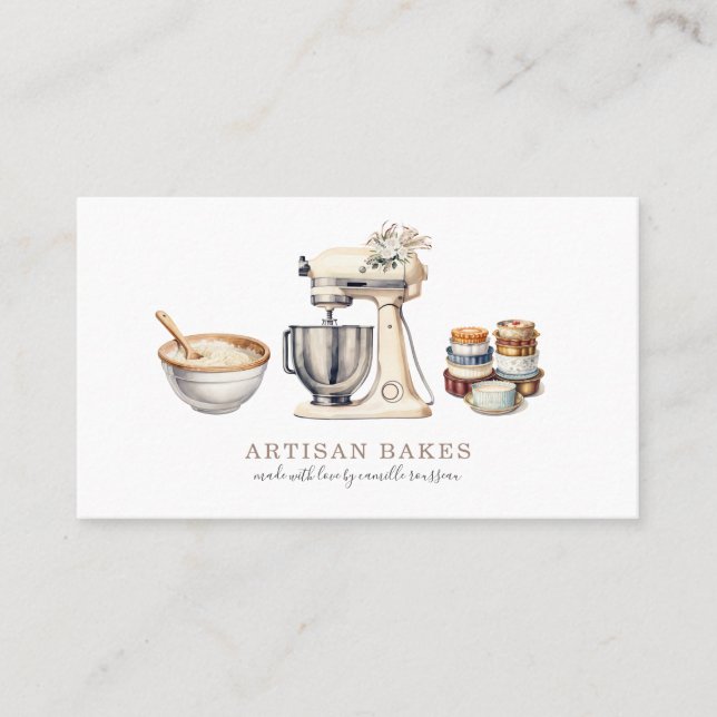Cute Bakery Baker Pastry Chef Bakers Tools Business Card (Front)