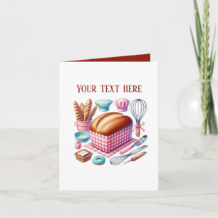 Cute Bakery bread customizable Card