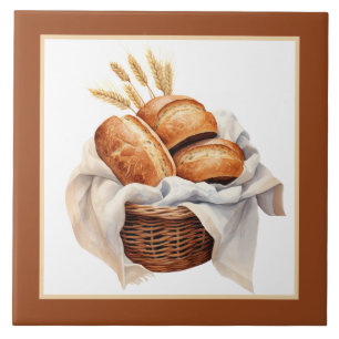 Cute bakery bread lovers home business crafting ceramic tile