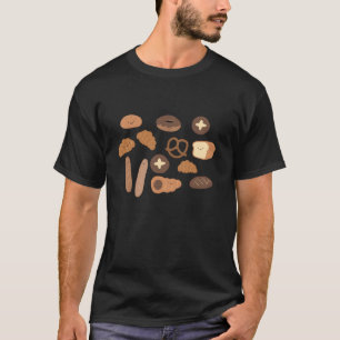 Cute Bakery Bread Pretzel Doughnut Baguette Croiss T-Shirt