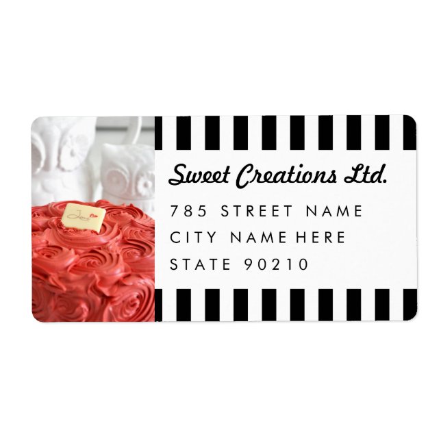 Cute Bakery Cafe Business Shipping Address Lables (Front)