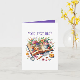 Cute Bakery cookbook customisable Card