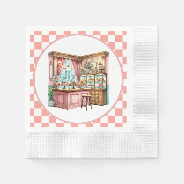 Cute Bakery counter party Paper  Napkin (Front)