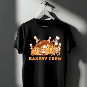 Cute Bakery Crew Cartoon Chefs Baking Team Gift T-Shirt