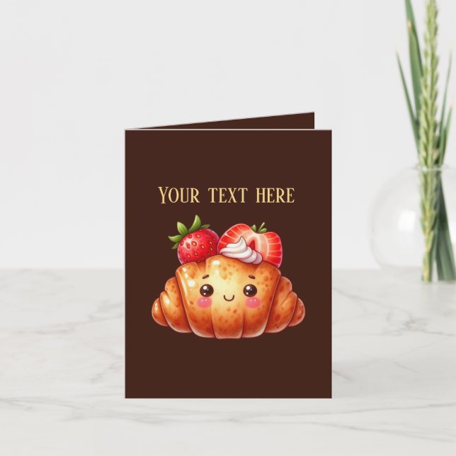 Cute bakery Croissant customizable  Card (Front)