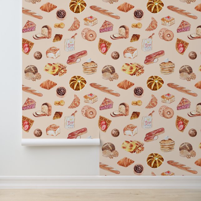 Cute bakery illustrations donut bread cake  wallpaper (Application)