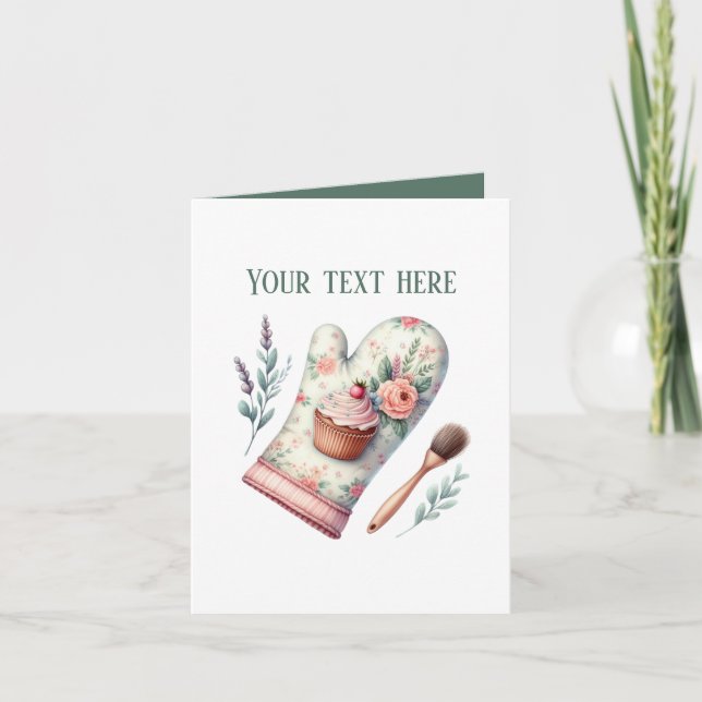 Cute Bakery oven mitt customisable Card (Front)