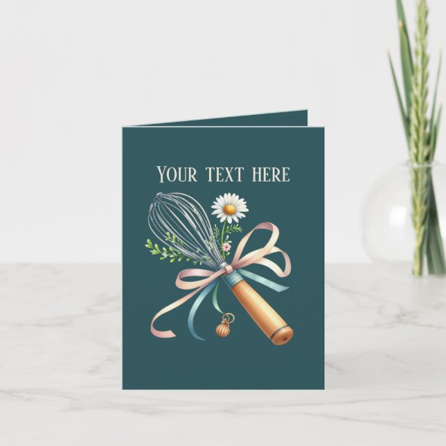 Cute Bakery whisk customisable Card (Front)
