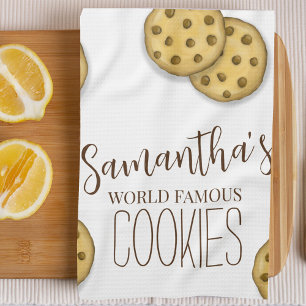 Cute Baking Cookies Personalised Tea Towel