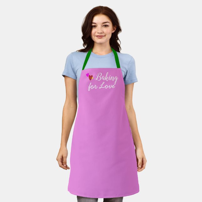 Cute Baking For Love Grill, Pink Chef Baker's Apron (Worn)
