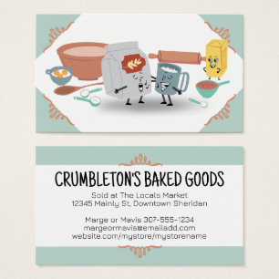 Cute baking ingredients bakery business card
