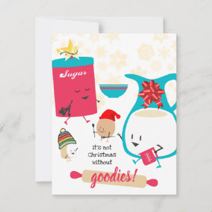 Cute baking ingredients Christmas cookie card
