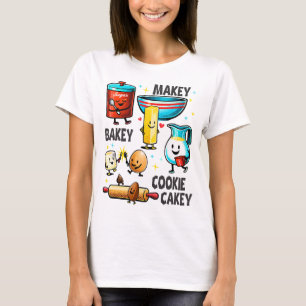 Cute baking ingredients collage bakery pastry chef T-Shirt