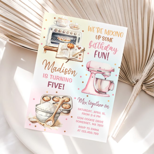 Cute Baking Party Girl's Birthday Invitation (Creator Uploaded)