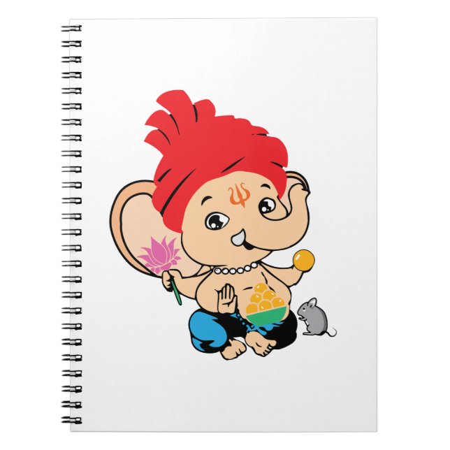 Cute Bal Ganesh Ganapathy Baby Hindu God Notebook (Front)