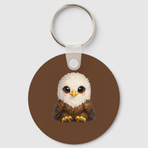 Cute Bald Eagle with Big Eyes Cosy Nature Key Ring