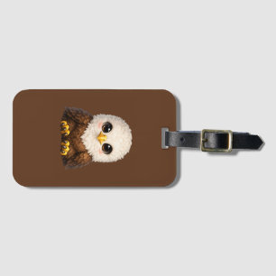 Cute Bald Eagle with Big Eyes Cosy Nature Luggage Tag
